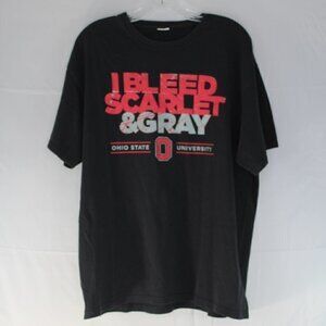The Ohio State I Bleed Scarlet & Gray T Shirt Men's Medium Black